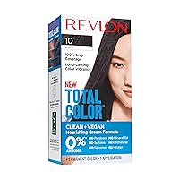 Permanent Hair Color, Permanent Hair Dye, Total Color with 100% Gray Coverage, Clean & Vegan, 10 Black, 10.2 Oz