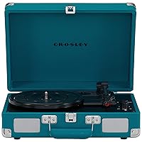 Crosley CR8005F-TL Cruiser Plus Vintage 3-Speed Bluetooth in/Out Suitcase Vinyl Record Player Turntable, Teal