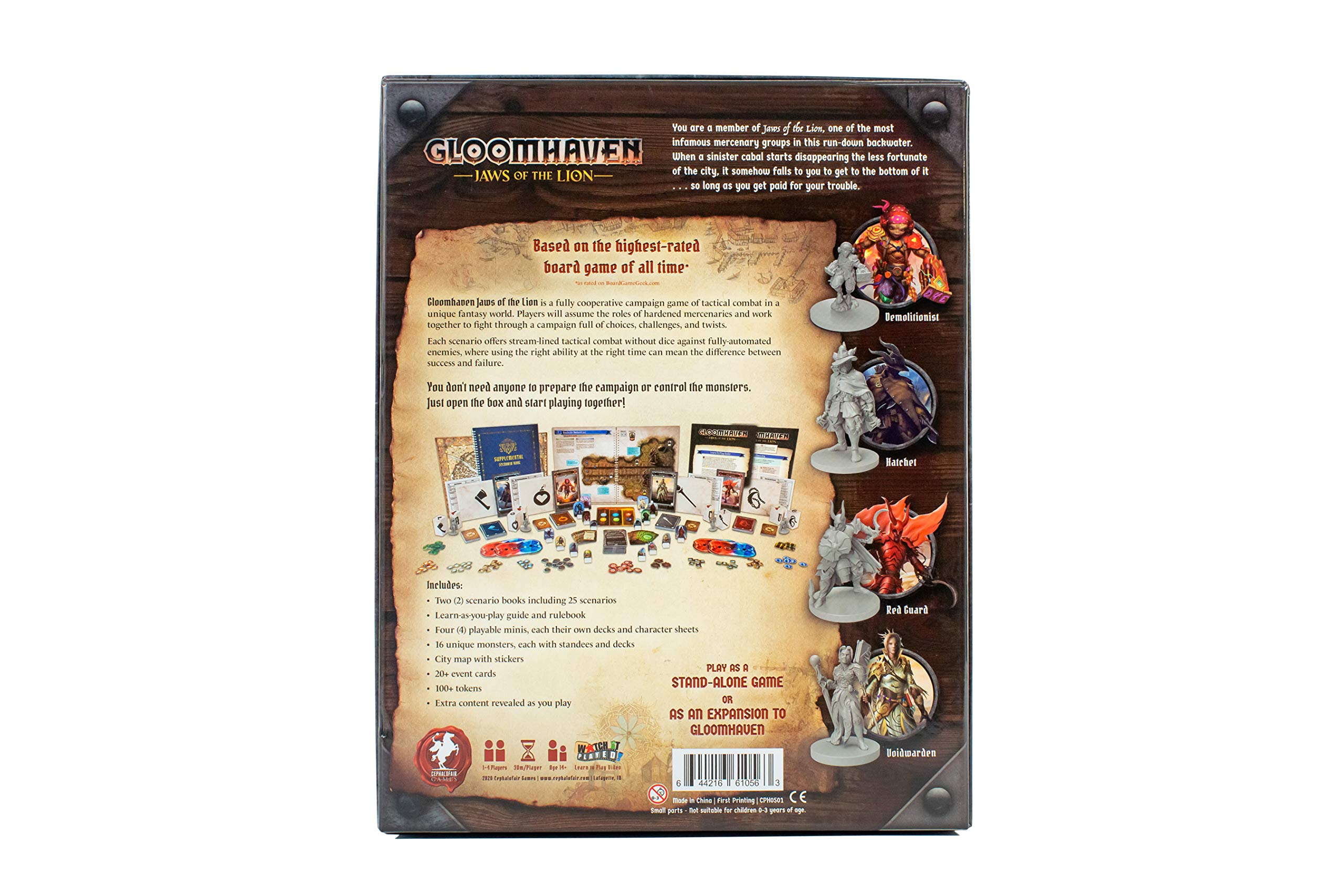 Cephalofair Games Gloomhaven: Jaws of The Lion Strategy Boxed Board Game for Ages 14 and up, 2+ players