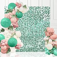 Light Green Sequins Backdrop 6ftx6ft Shimmer Wall Backdrop Photo Backdrops for Birthday Anniversary Wedding Engagement Decorations