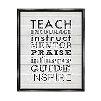 Stupell Industries Inspirational Teacher Classroom List Framed Floater Canvas Wall Art, Design by Lettered and Lined
