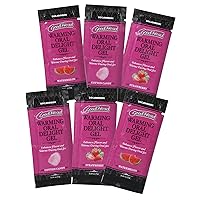 Doc Johnson GoodHead - Warming Oral Delight Gel - 6 X 0.24 oz. Packets - Strawberry, Cotton Candy, Watermelon