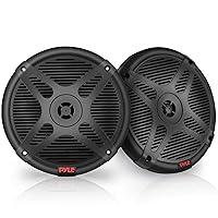 Pyle 6.5 Inch Bluetooth Marine Speakers - 2-way IP-X4 Waterproof and Weather Resistant Outdoor Audio Dual Stereo Sound System with 600 Watt Power and Low Profile Design - 1 Pair - PLMRBT65B (Black)