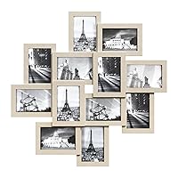 SONGMICS 4x6 Collage Picture Frames, 12-Pack Picture Frames Collage for Wall Decor, Natural Photo Collage Frame, Multi Picture Frame Set with Glass Front, Assembly Required