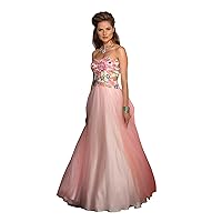 Clarisse Women's Strapless Floral Ball Gown Prom Dress 2531 Size 10 Pink