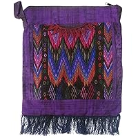Over-Dyed Huipil Shoulder Bag with Fringe