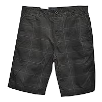 Designer Big Boys Ryland Cotton Chino Shorts Black Plaid Size 20 (W 34