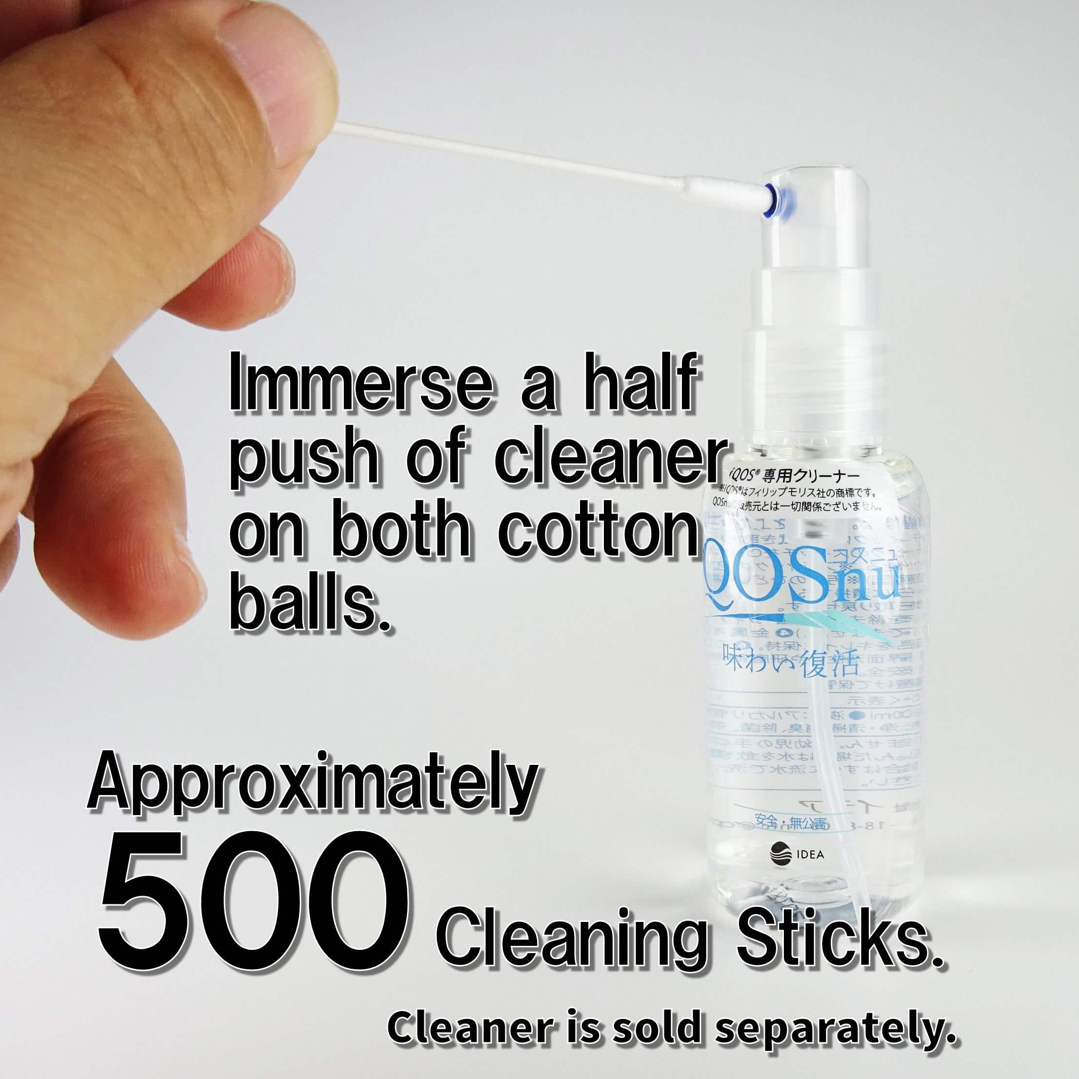 COSnu The Cleaner Exclusive for iQOS®, COSnu 50ml + COSnu Cleaning Sticks 100 pcs Cotton Swab