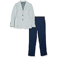 Isaac Mizrahi Slim Fit Boy's Contrast Birdseye Jacket and Pant Set