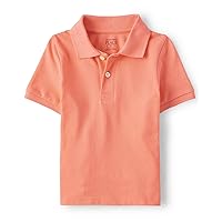 The Children's Place Baby Boys And Toddler Short Sleeve Solid Colored Polo Shirt, Summer Dawn, 3T US