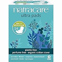 Natracare Slim Fitting Ultra Pads with Wings, Regular, Made with Certified Organic Cotton, Ecologically Certified Cellulose Pulp and Plant Starch (1 Pack, 14 Pads Total)…