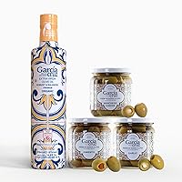 EVOO + Stuffed Olives Premium Set - Robust & Balanced Premium Organic Olive Oil