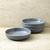 Stone lain Logan Stoneware Pasta Bowl Set of 4, Grey