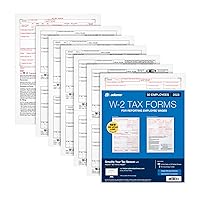 Adams W2 Tax Forms Kit 2023, 6 Part Laser/Inkjet Tax Forms, 50 Employees, Includes 3 W3 Forms (TX22991-23)