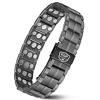 3X Strength Magnetic Bracelet for Men,Mens Stainless Steel Bracelet with Magnets for Arthritis,Adjustable Magnet Filed Therapy Bracelet with Fold-Over Clasp & Sizing Tool