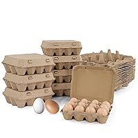 Paper Egg Cartons for Chicken Eggs 25 Pack - Holds Dozen Jumbo Egg Cartons Bulk - Vintage 3x4 Flat Top Egg Cartons Made from Recycled Paper Pulp - Easily Personalized Blank Egg Cartons Bulk