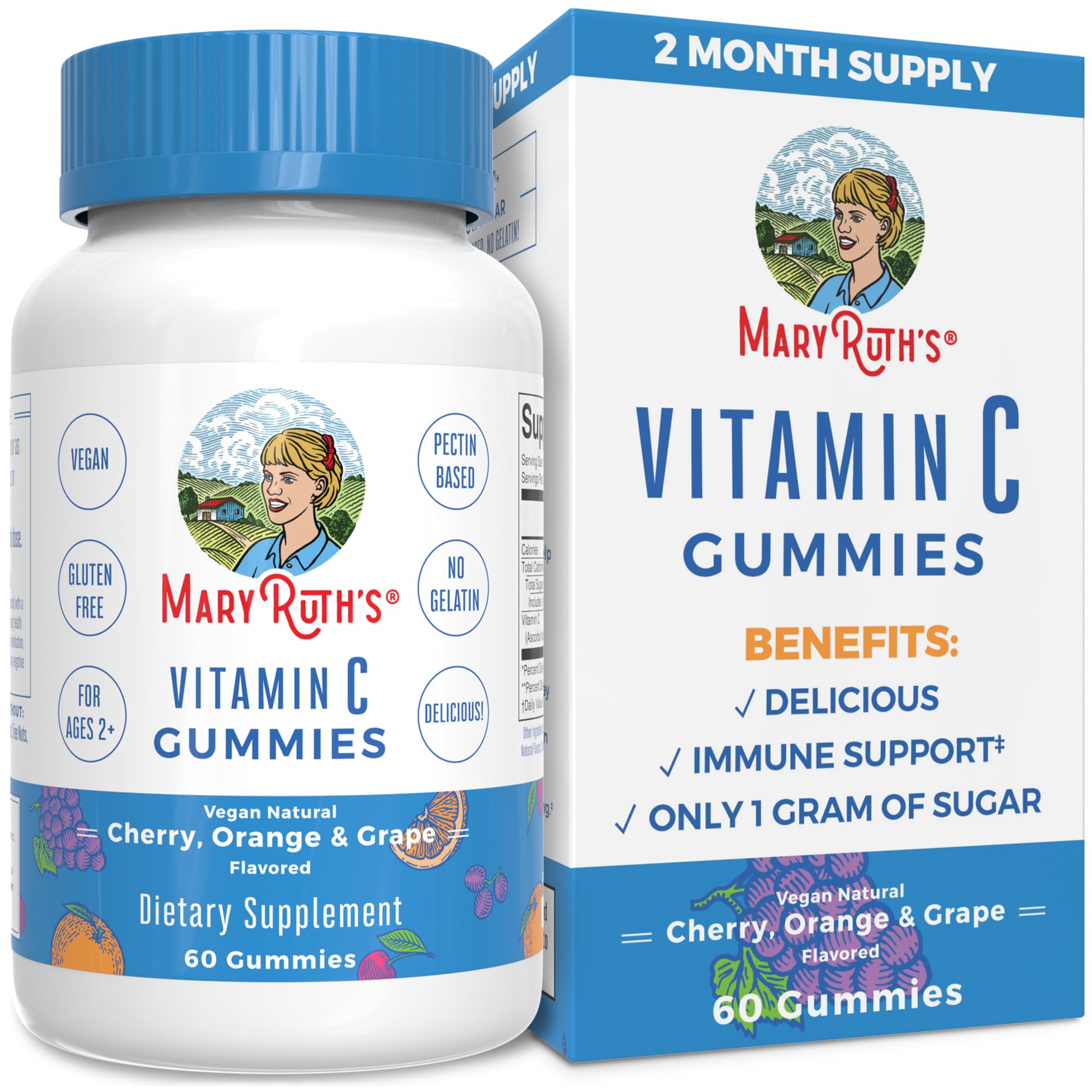 MaryRuth's Kids Multivitamin Gummies, Multivitamin Jelly Beans, and Vitamin C Gummies, 3-Pack Bundle for Immune Support, Bone Health, and Overall Health, Vegan, Non-GMO