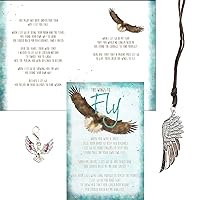 Smiling Wisdom - The Wings to Fly Encouraging Greeting Card & Feather Gift Set - Grad Birthday - Son Daughter - Silver, Brown, Red