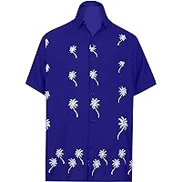 LA LEELA Men's Hawaiian Shirts Short Sleeve Summer Party Vacation Fashion Holidays Beach Stylish Button Down Shirt for Men