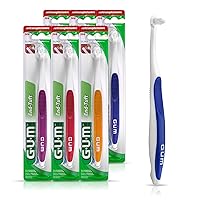 GUM End Tuft Toothbrush - Extra Small Head for Hard-to-Reach Areas - Implants, Back Teeth, and Wisdom Teeth - Soft Dental Brush for Adults (6pk)