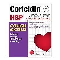 Decongestant-Free Cough and Cold Medicine - Specially Designed Relief for High Blood Pressure, Cough, Runny Nose, Sneezing and Cold Symptoms (16 Count)