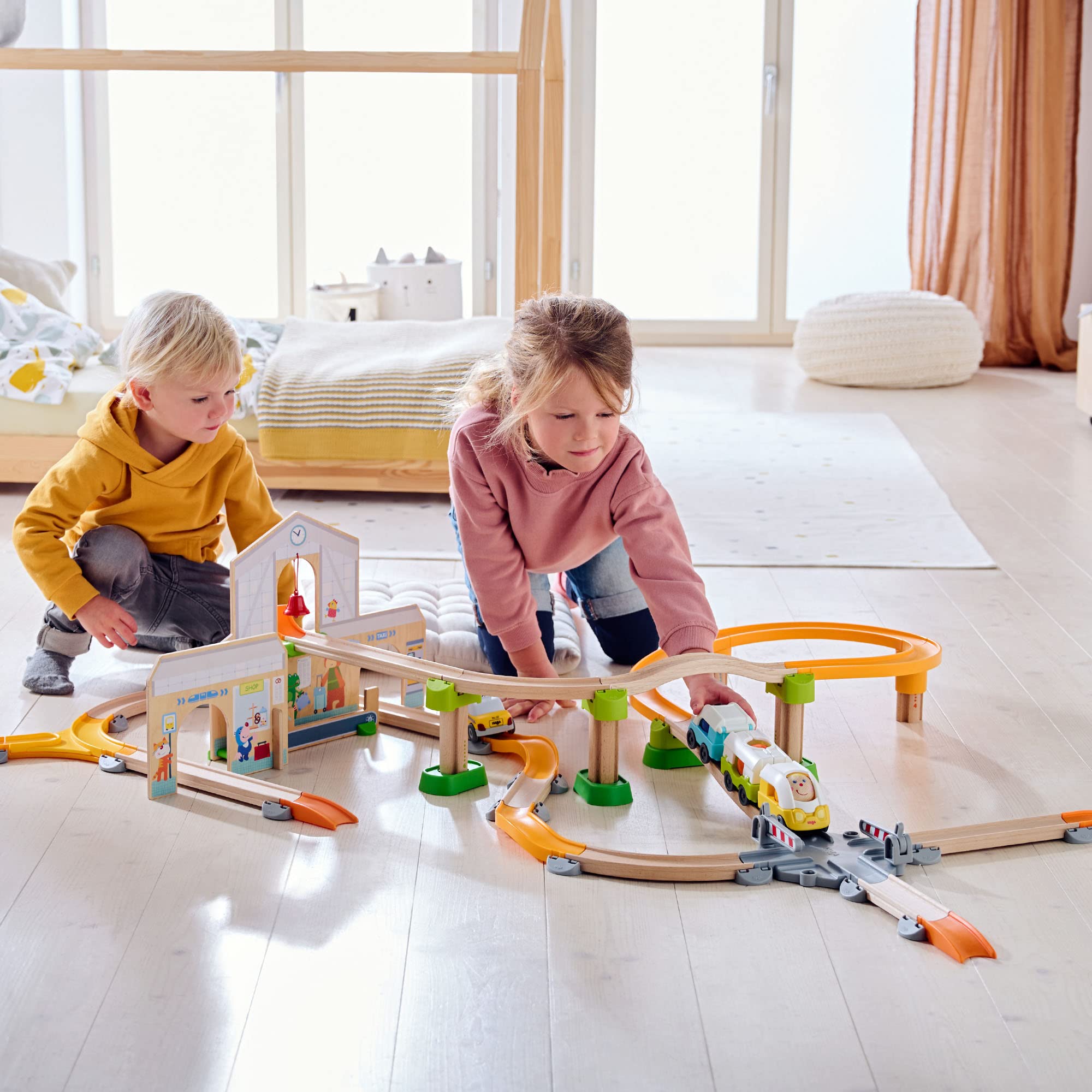 HABA Kullerbü 306745 Playway Station First Marble Run Basic Packs from 2 Years, Colourful