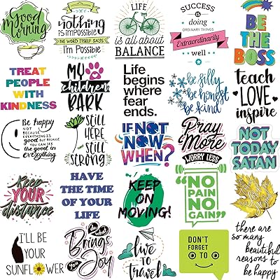 200PCS Inspirational Words Stickers for Laptop, Motivational Quote Stickers  for Water Bottles, Trendy Vinyl Waterproof Positive Sticker Decals Packs