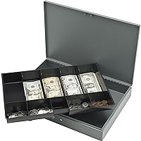 Sparco 15500 Cash Box,w/ 2 Keys,10 Compartments,15-2/5-Inch x10-1/2-Inch x2-1/4,GY