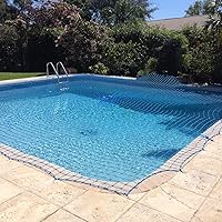 WaterWarden Premium Inground Pool Safety Net Cover 16' x 32', Rectangular, Heavy-Duty Protection, Easy to Apply, Remove and Store, UV Resistant, Reel Included, Protects Kids and Pets, Brass Anchors