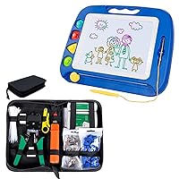 SGILE Kids Boys Girls Toys Gifts and Home Tool, Large Magnetic Drawing Board(Blue) Bundle with 9 in 1 Convenient Professional Family Ethernet Network Tool Kit