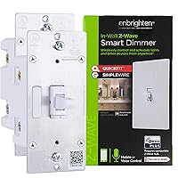 Z-Wave Light Dimmer with QuickFit & SimpleWire, 3-Way Ready, Works with Alexa, Google Assistant, ZWave Hub & Neutral Wire Required, Toggle, Smart Switch, Smart Home Devices, 2 Pack, 47897