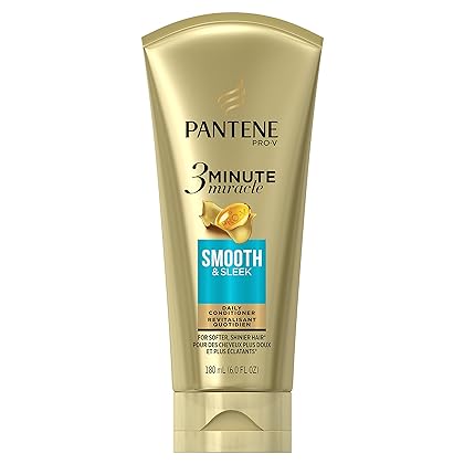 Pantene Smooth & Sleek 3 Minute Miracle Daily Conditioner, 6.0 fl oz (Packaging May Vary)