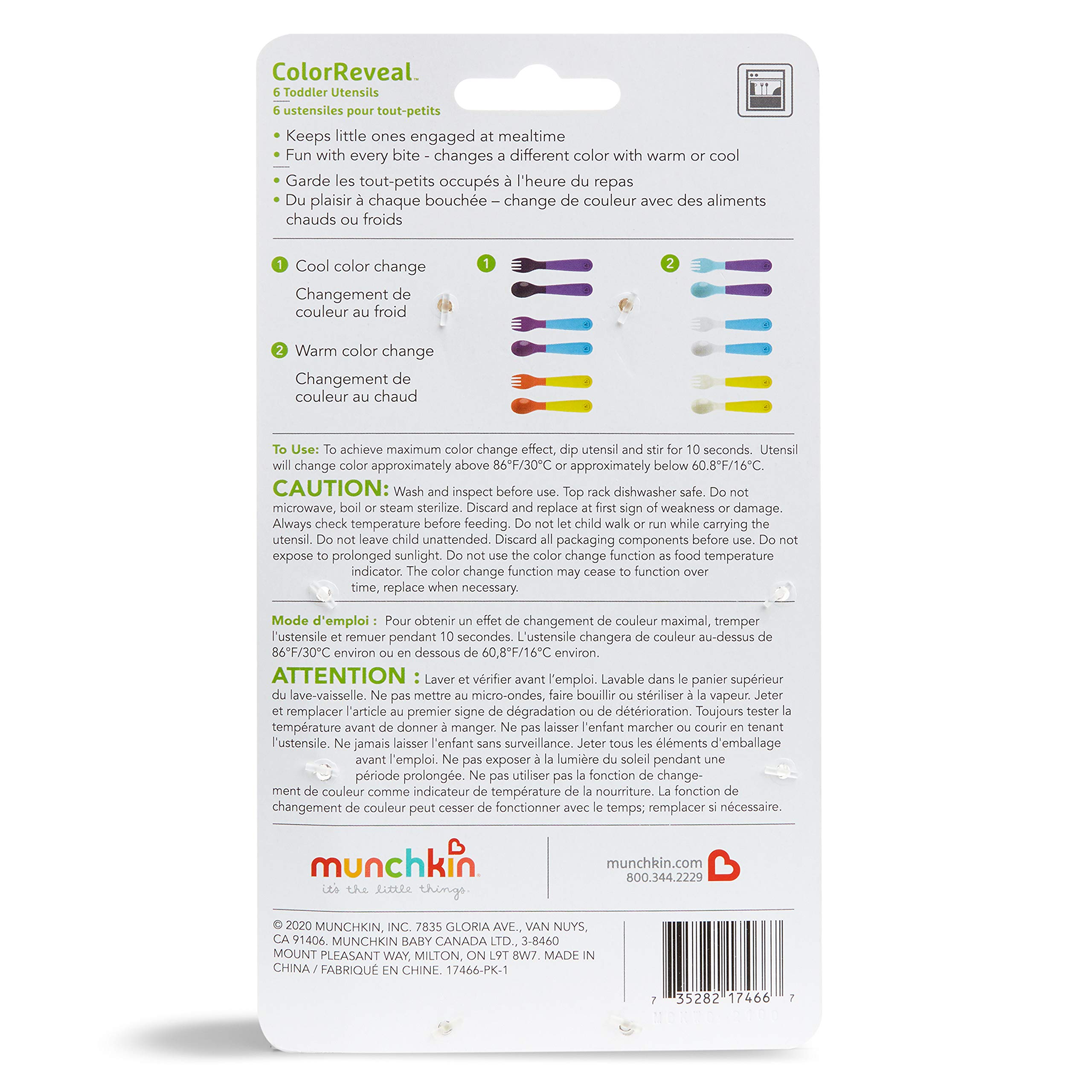 Munchkin® ColorReveal™ Color Changing Toddler Forks and Spoons, 6 Pack