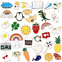 36 PCS Cute Enamel Pins Bulk Mixed Cartoon Enamel Brooches Set Funny Animal Plant Brooch Button Pins Jewelry for Backpack Bags Hat Jacket Gifts