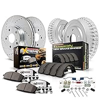 Power Stop K15004DK-36 Front and Rear Z36 Truck & Tow Brake Kit, Carbon Fiber Ceramic Brake Pads and Drilled/Slotted Brake Drums