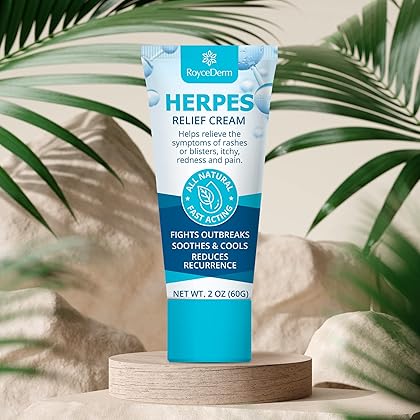 Roycederm Herpes Cream, Relief Cream for Herpes Suffers, Gentle Treatment for Sensitive Skin- 60g
