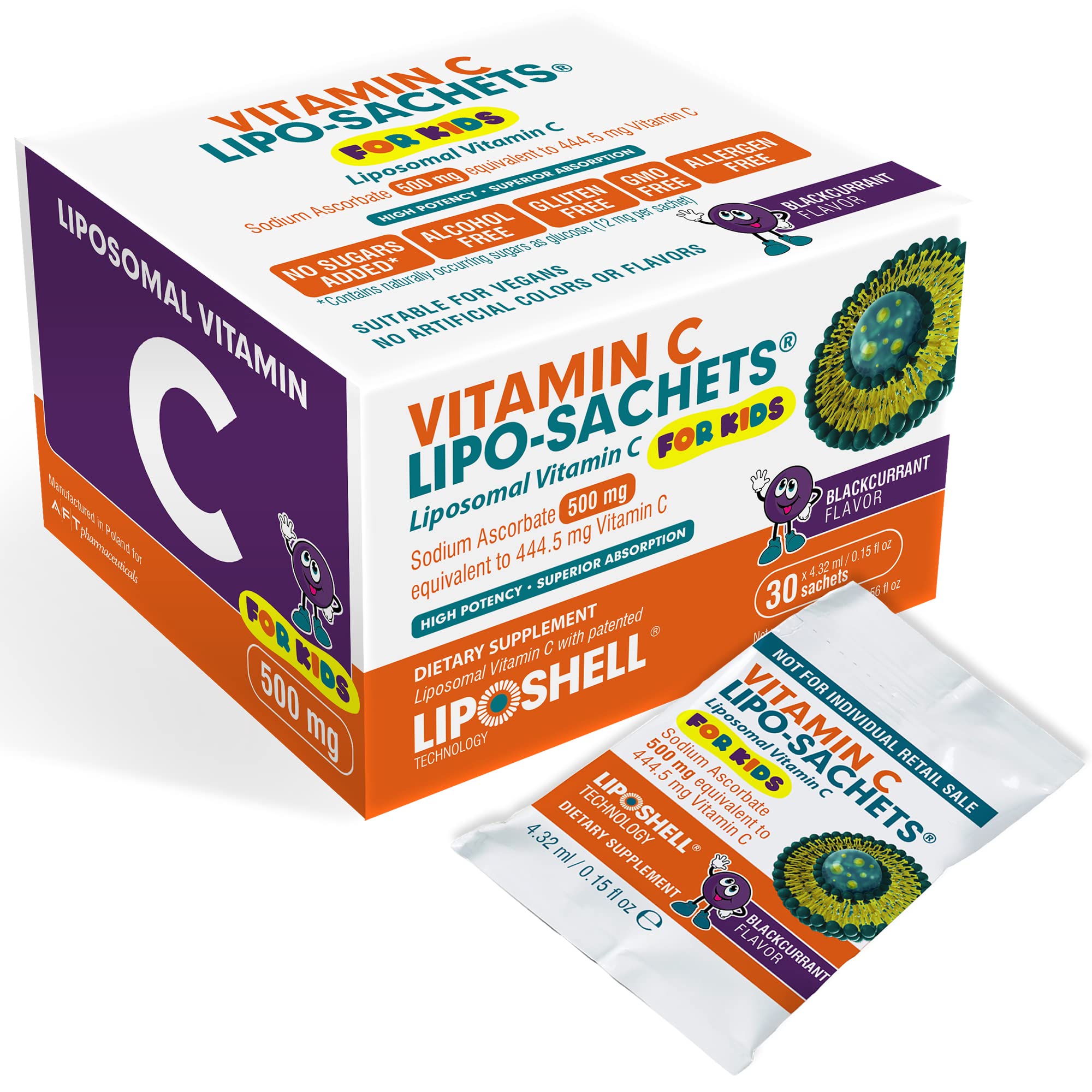 Buy Lipo-Sachets Kids Liposomal Vitamin C Gel - Blackcurrant