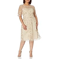 JS Collections Women's Bianca A-Line Midi Dress, Champagne