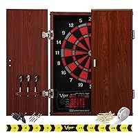 Viper by GLD Products Neptune Electronic Dartboard Cabinet Combo Pro Size Over 55 Games Large Auto-Scoring LCD Cricket Display Extended Dart Catch Area 16 Player Multiplayer with Soft Tip Darts and Power Adapter , 21.5