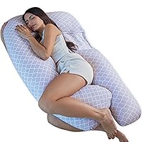 Pharmedoc Pregnancy Pillows, U-Shape Full Body Pillow -Removable Jersey Cotton Cover - Arabesque - Pregnancy Pillows for Sleeping - Body Pillows for Adults, Maternity Pillow and Pregnancy Must Haves