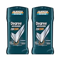 Degree Men Advanced Antiperspirant Deodorant Everest 2 Count 72-Hour Sweat and Odor Protection Antiperspirant For Men With Body Heat Activated Technology 2.7 oz