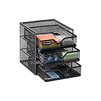 Mind Reader Desktop Accessory Storage, Desk Supplies, Organizer Office, Metal Mesh, 6.25