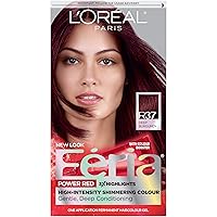 L'Oreal Paris Feria Multi-Faceted Shimmering Permanent Hair Color, R37 Blowout Burgundy (Deep Burgundy), Pack of 1, Hair Dye