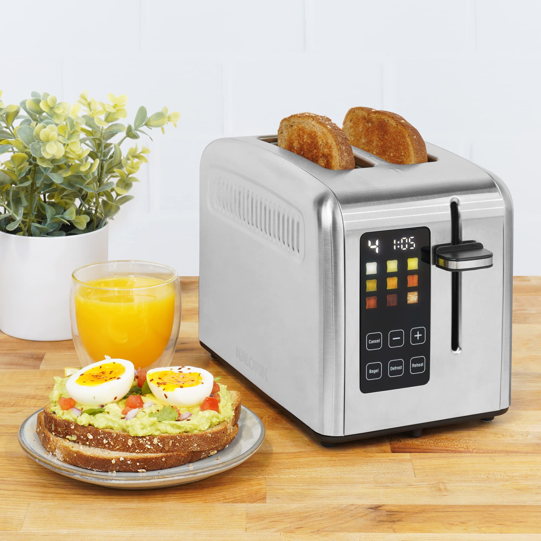 Kalorik® 2 Slice Rapid Toaster with LCD Display, Stainless Steel