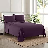 Queen Size Bed Sheets - Breathable Luxury Sheets with Full Elastic & Secure Corner Straps Built In - 1800 Supreme Collection Extra Soft Deep Pocket Bedding Set, Sheet Set, Queen, Purple
