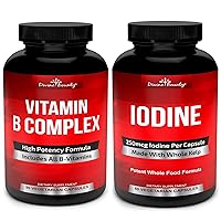 Divine Bounty Super B Complex Vitamins & Iodine Supplement Bundle