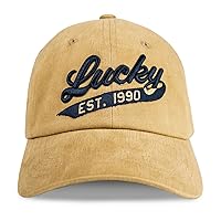 Lucky Brand Cotton Embroidered Baseball Cap with Adjustable Straps for Men and Women (One Size Fits Most)