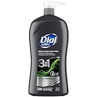 Dial Men 3in1 Body, Hair and Face Wash, Recharge, 32 fl oz