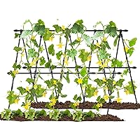 3-in-1 A-Frame Cucumber Trellis for Raised Bed, 63”x 47” Foldable Cucumber Trellis for Climbing Plants Outdoor, Garden Trellis Sturdy Metal Frame Cucumber Tomato Vegetables Support Trellis