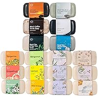 Black Soap + Natural Soap + Citrus Soap Bundle Kit, All Natural Bar Soap for All the Family 18 Pieces Total